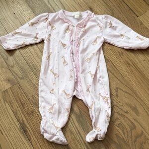Pink Giraffe Print Kids One Piece